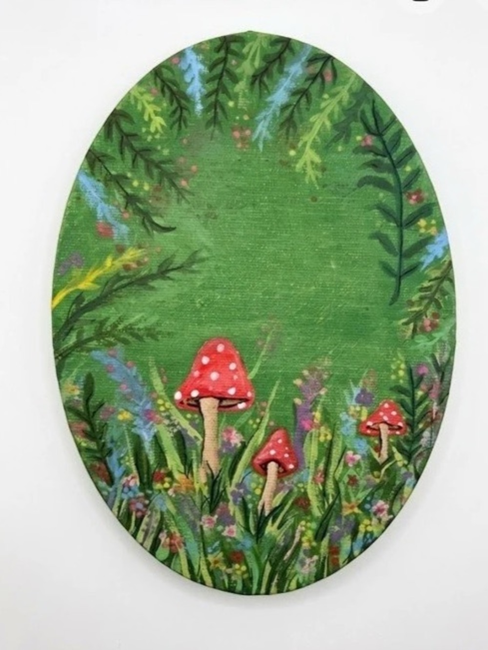 Mushroom Floral Oval painting